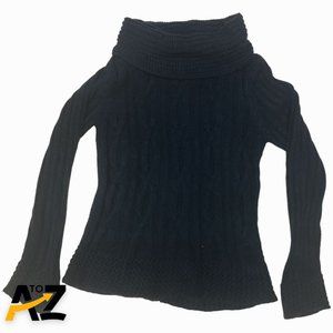 Bandolinoblu Womens Knit Top Size Large Dark Blue Pullover Sweater Long Sleeves